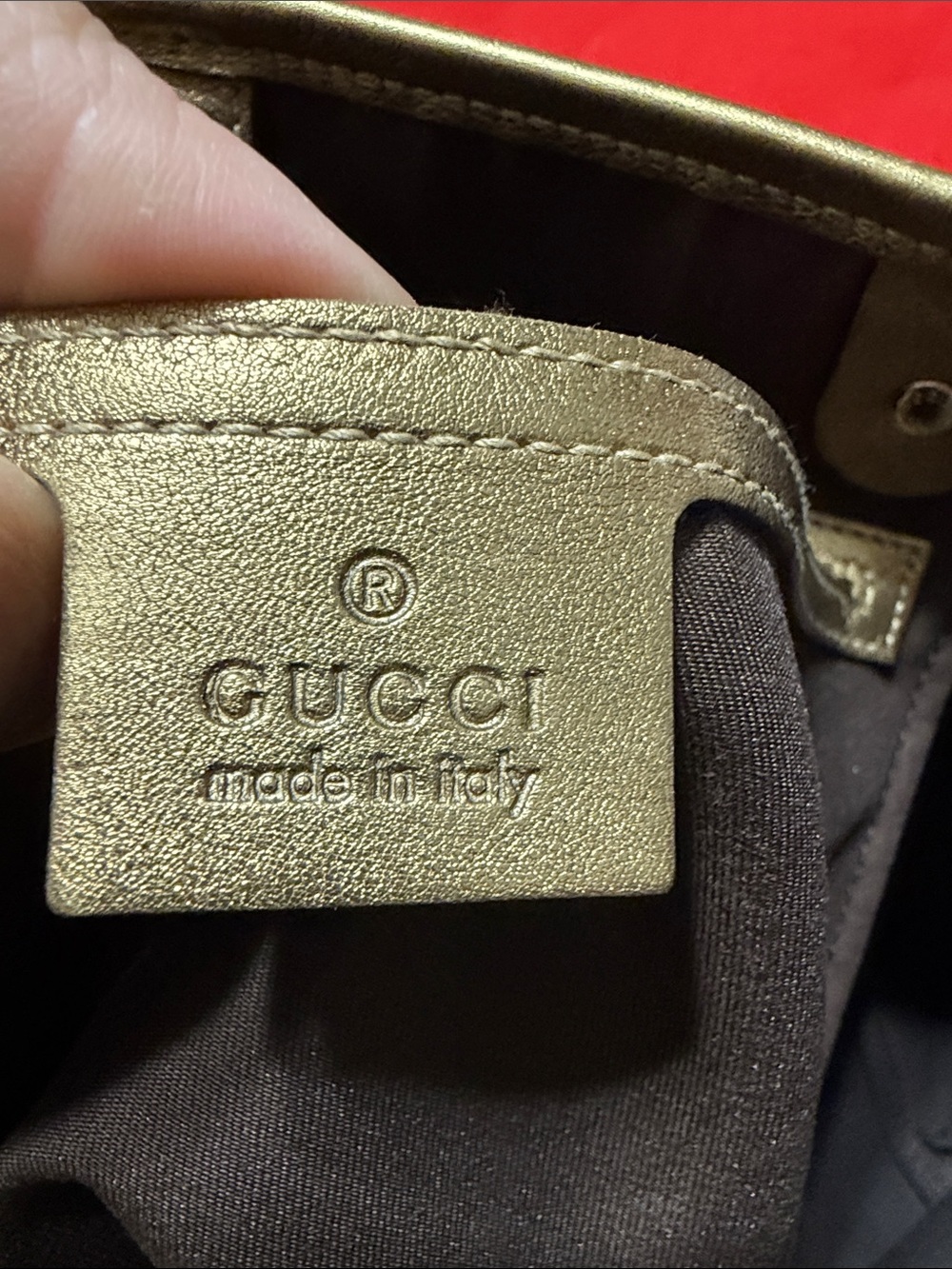 GUCCI Brown GG Monogram Canvas Tote with Gold Trim - Picture 8 of 15